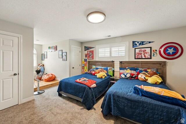 2271 W Crestview Cir, Cedar City, UT 84720 - carpeted bedroom featuring multiple windows, a textured ceiling, and baseboards