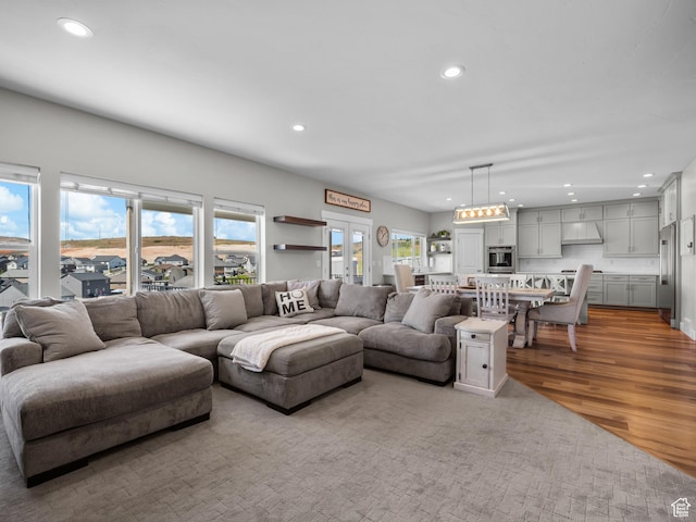 1353 Sageberry Dr, Santaquin, UT 84655 - living room with recessed lighting and wood finished floors