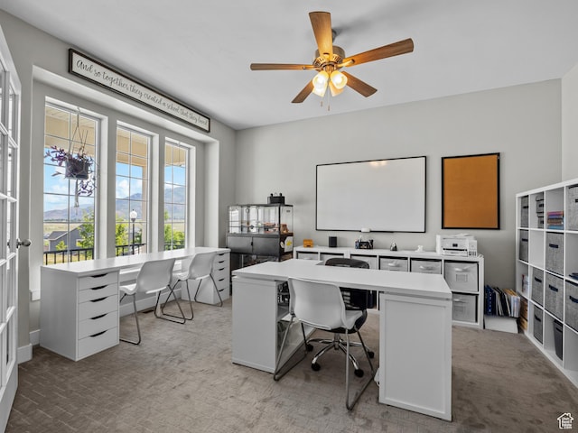 1353 Sageberry Dr, Santaquin, UT 84655 - office space with light carpet and a ceiling fan