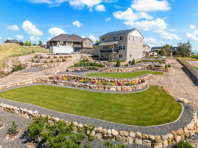 1353 Sageberry Dr, Santaquin, UT 84655 - rear view of house with a yard and a residential view