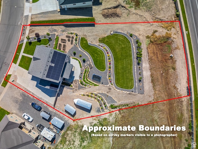 1353 Sageberry Dr, Santaquin, UT 84655 - aerial overview of property's location featuring property boundaries highlighted