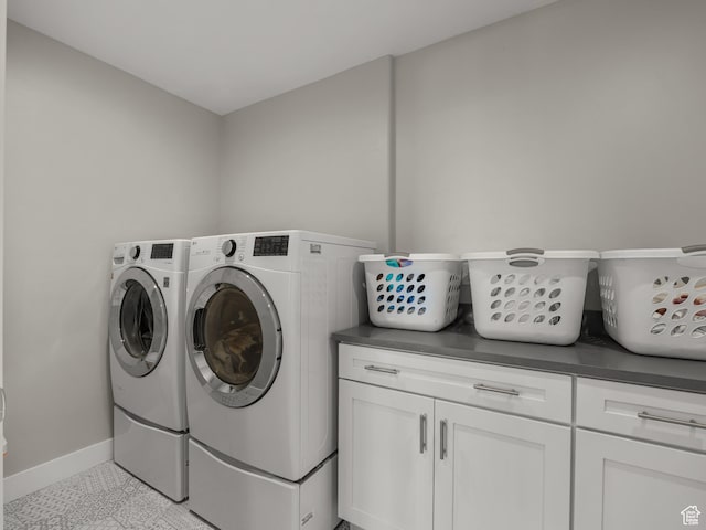 1353 Sageberry Dr, Santaquin, UT 84655 - washroom featuring separate washer and dryer and cabinet space