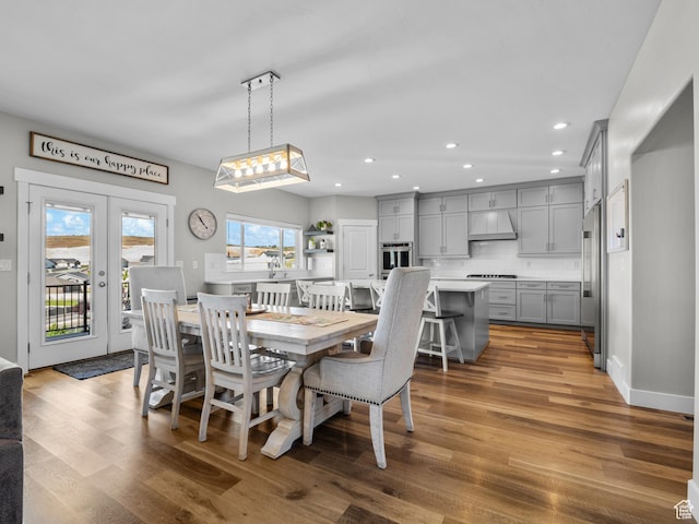 1353 Sageberry Dr, Santaquin, UT 84655 - dining area featuring wood finished floors and recessed lighting