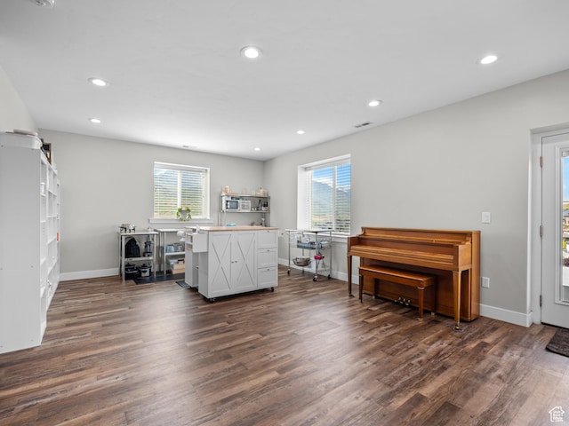 1353 Sageberry Dr, Santaquin, UT 84655 - interior space with plenty of natural light, dark wood finished floors, and recessed lighting