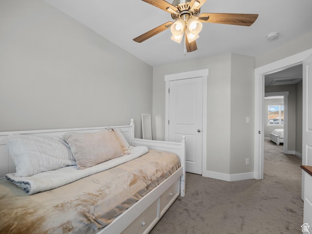 1353 Sageberry Dr, Santaquin, UT 84655 - carpeted bedroom featuring baseboards and ceiling fan