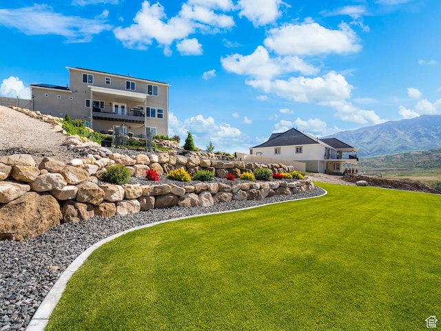 1353 Sageberry Dr, Santaquin, UT 84655 - view of green lawn featuring a mountain view