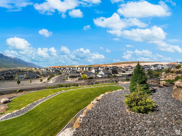 1353 Sageberry Dr, Santaquin, UT 84655 - view of grassy yard with a residential view and a mountain view