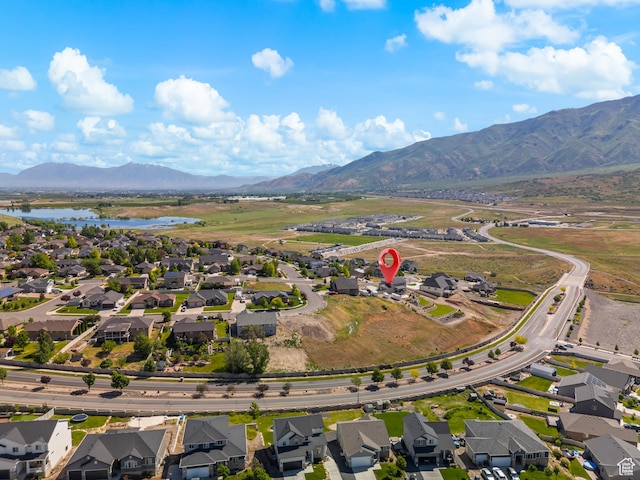 1353 Sageberry Dr, Santaquin, UT 84655 - aerial view of residential area with a water and mountain view