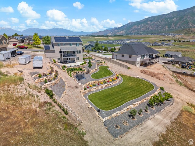 1353 Sageberry Dr, Santaquin, UT 84655 - aerial view of residential area featuring a mountainous background