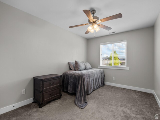 1353 Sageberry Dr, Santaquin, UT 84655 - bedroom with light carpet and ceiling fan