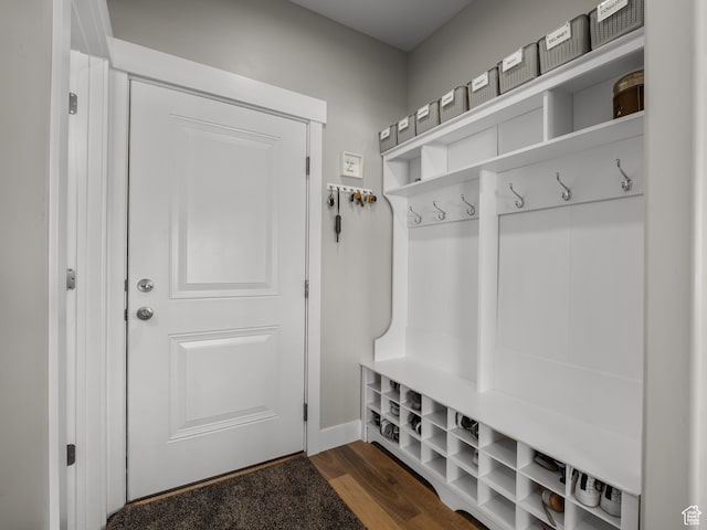 1353 Sageberry Dr, Santaquin, UT 84655 - mudroom with dark wood-style floors and baseboards