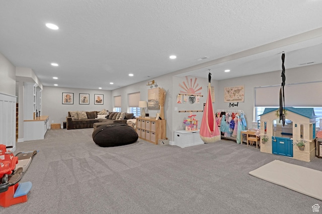 12473 S Desert Mesa Dr, Herriman, UT 84096 - recreation room featuring carpet and recessed lighting