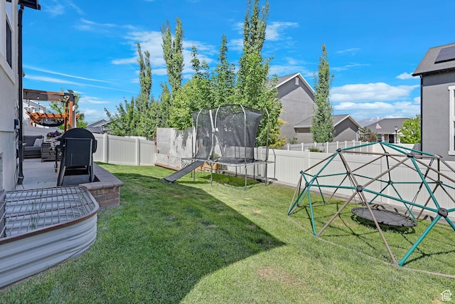 12473 S Desert Mesa Dr, Herriman, UT 84096 - view of yard with a trampoline
