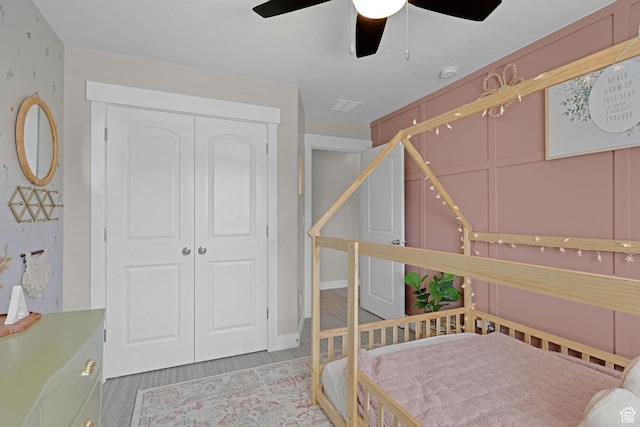 12473 S Desert Mesa Dr, Herriman, UT 84096 - bedroom featuring a closet and ceiling fan
