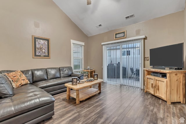 3094 E Somerset Dr, Spanish Fork, UT 84660 - living room with wood finished floors and high vaulted ceiling