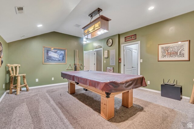3094 E Somerset Dr, Spanish Fork, UT 84660 - playroom with carpet, baseboards, vaulted ceiling, and recessed lighting