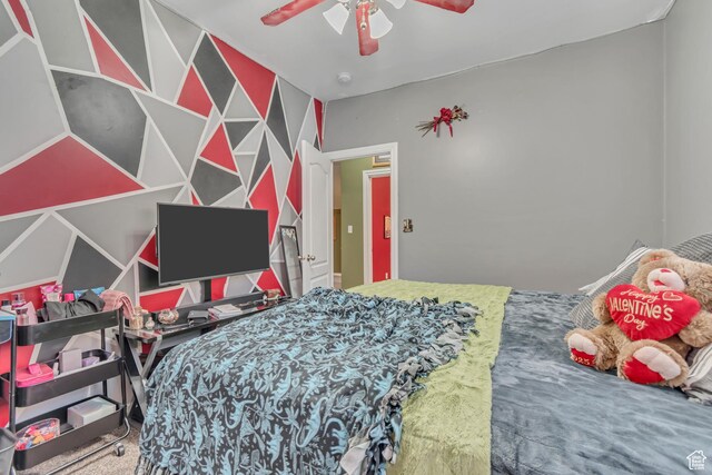 3094 E Somerset Dr, Spanish Fork, UT 84660 - carpeted bedroom with ceiling fan
