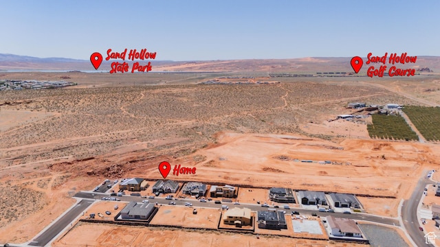 4769 W 2020 S, Hurricane, UT 84737 - aerial view of property's location featuring rural landscape, a desert landscape, and a mountain backdrop