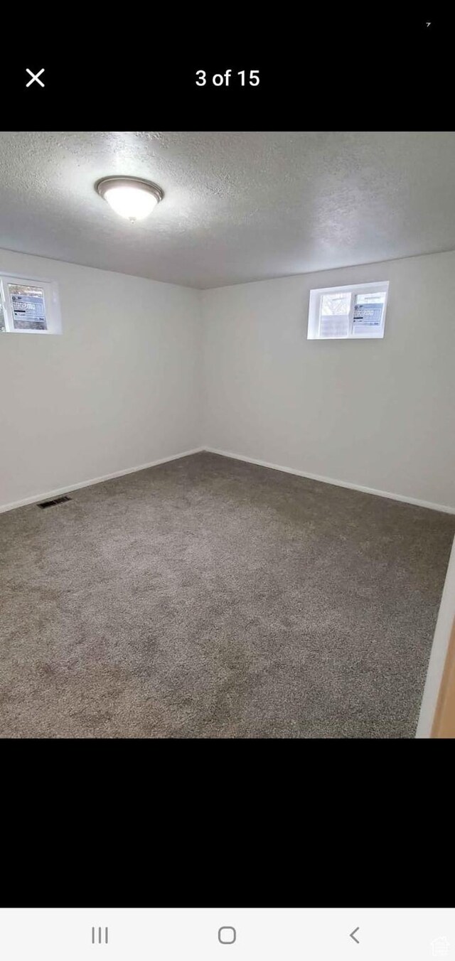 4781 S 3040 W, Taylorsville, UT 84129 - basement with carpet flooring, a textured ceiling, and baseboards