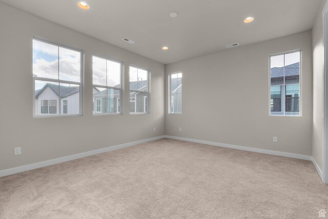 3853 W Red Clover Dr, Lehi, UT 84043 - spare room with carpet flooring, plenty of natural light, baseboards, and recessed lighting