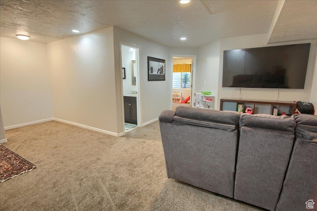 58 N 285 W, Centerville, UT 84014 - living area featuring carpet flooring, baseboards, recessed lighting, and a textured ceiling