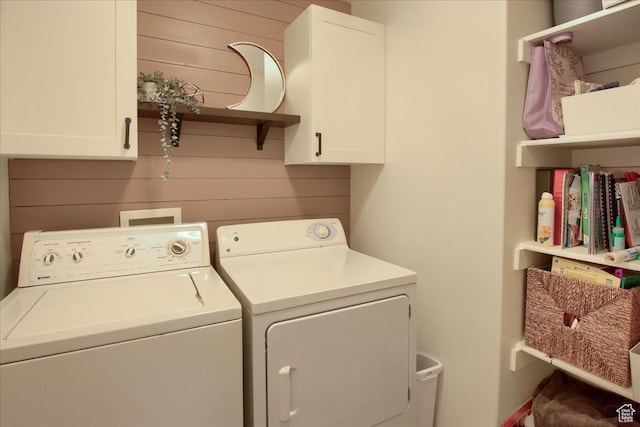 58 N 285 W, Centerville, UT 84014 - laundry room with independent washer and dryer, cabinet space, and wood walls