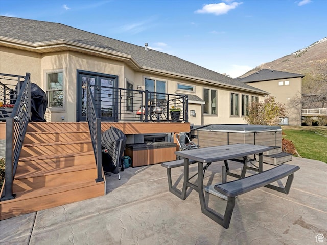 2026 E Tivoli Hills Ct, Draper, UT 84020 - view of patio / terrace featuring a hot tub and outdoor dining space