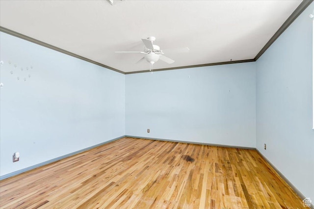 5424 S 850 E, South Ogden, UT 84405 - empty room with ornamental molding, wood finished floors, baseboards, and ceiling fan