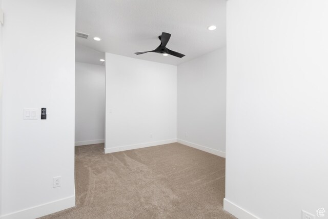 6552 W Timber Ranch Dr, Herriman, UT 84096 - unfurnished room featuring a ceiling fan, recessed lighting, carpet flooring, and baseboards