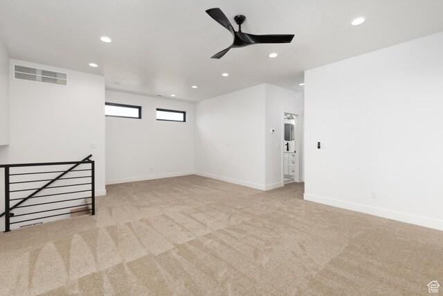 6552 W Timber Ranch Dr, Herriman, UT 84096 - unfurnished room featuring carpet flooring, recessed lighting, ceiling fan, and baseboards