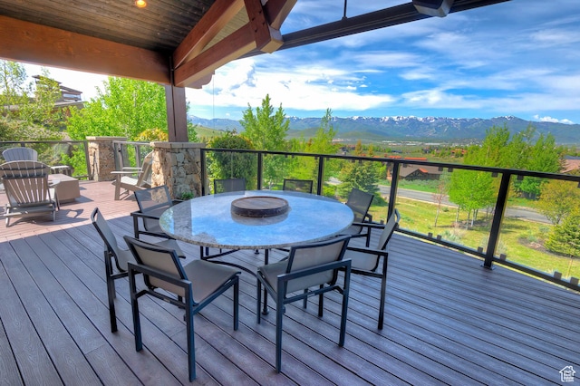 3428 Westview Trl, Park City, UT 84098 - deck with a mountain view and outdoor dining area