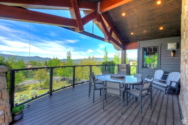3428 Westview Trl, Park City, UT 84098 - deck with a mountain view and outdoor dining space