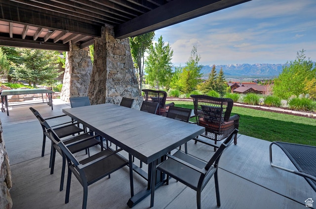 3428 Westview Trl, Park City, UT 84098 - view of patio / terrace featuring a mountain view and outdoor dining space