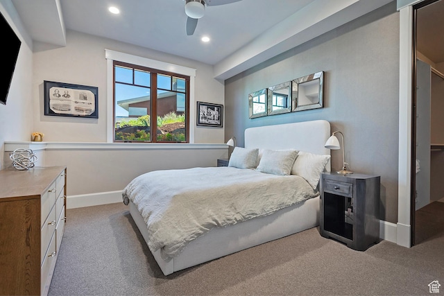 3428 Westview Trl, Park City, UT 84098 - bedroom featuring carpet flooring, baseboards, recessed lighting, and ceiling fan