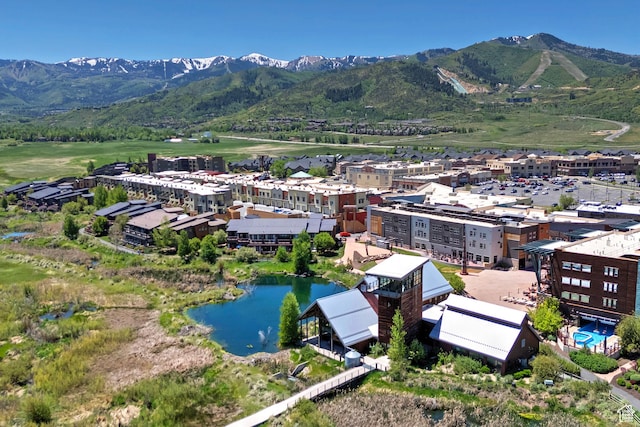 1370 Center Dr Unit 17, Kimball Junction, UT 84098 - drone / aerial view of a water and mountain view