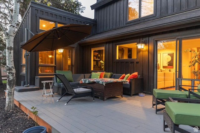2126 Twilight Ct, Park City, UT 84060 - deck with an outdoor living space with a fire pit