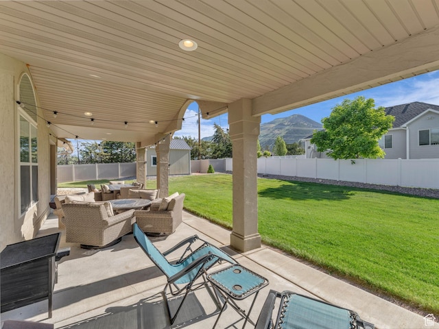 1872 N 1850 E, North Logan, UT 84341 - view of patio / terrace featuring an outdoor hangout area and a mountain view