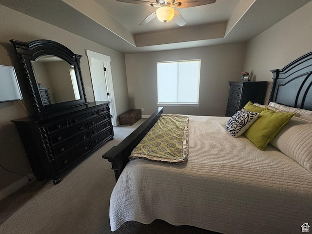 239 N 2400 E, Spanish Fork, UT 84660 - bedroom featuring carpet, ceiling fan, and a tray ceiling