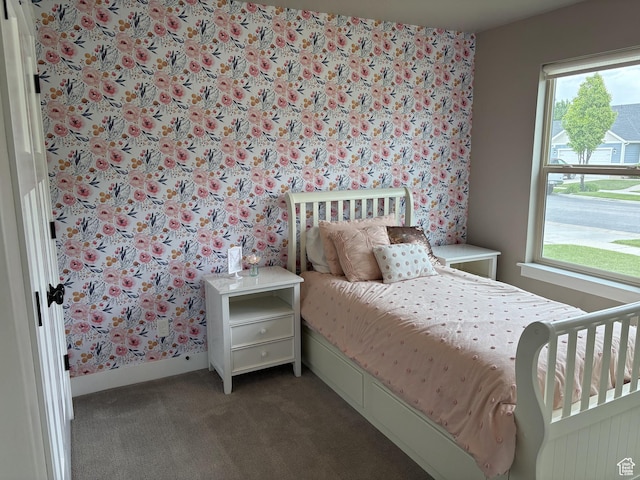 239 N 2400 E, Spanish Fork, UT 84660 - carpeted bedroom with wallpapered walls and baseboards