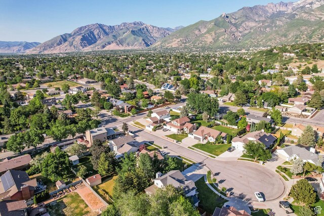 9574 S Equestrian Park Cir, Sandy, UT 84092 - aerial view of property's location with nearby suburban area and a mountain backdrop