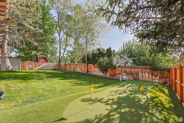 9574 S Equestrian Park Cir, Sandy, UT 84092 - view of yard featuring a putting green