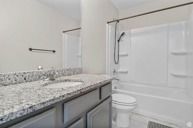15223 S Wild Horse Way, Bluffdale, UT 84065 - full bathroom featuring vanity, tile patterned floors, toilet, and shower / bath combination