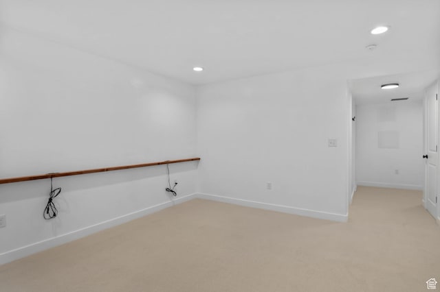 15223 S Wild Horse Way, Bluffdale, UT 84065 - unfurnished room with light colored carpet, recessed lighting, and baseboards