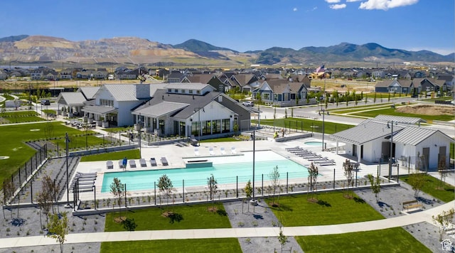 6034 W Sparrow View Dr, South Jordan, UT 84009 - community pool featuring a residential view and a mountain view