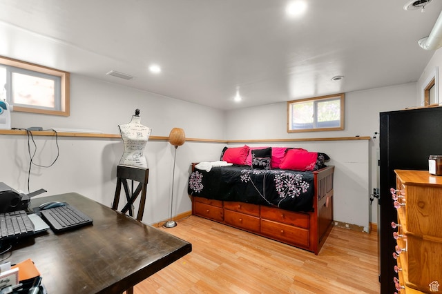 1451 E Redondo, Salt Lake City, UT 84105 - bedroom featuring light wood-style floors, an office area, and baseboards