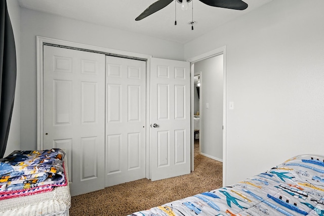 1790 E Homestead, Enoch, UT 84721 - bedroom featuring carpet floors, a closet, and a ceiling fan