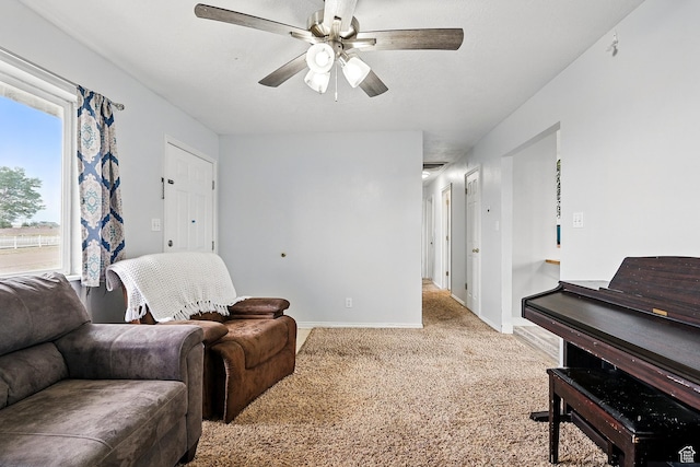 1790 E Homestead, Enoch, UT 84721 - carpeted living room with ceiling fan and baseboards