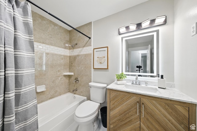 9604 S Stornoway Cir W, South Jordan, UT 84009 - full bathroom featuring vanity, shower / tub combo, and toilet