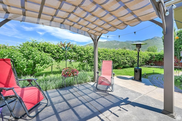 1368 E 5800 S, South Ogden, UT 84405 - view of patio / terrace with a mountain view and a pergola