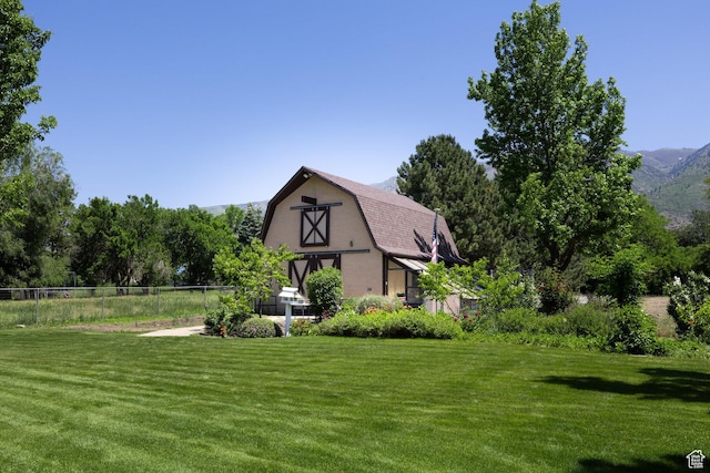 1478 N Ewe Turn St E, Kaysville, UT 84037 - view of yard featuring a barn, an outdoor structure, and a mountain view